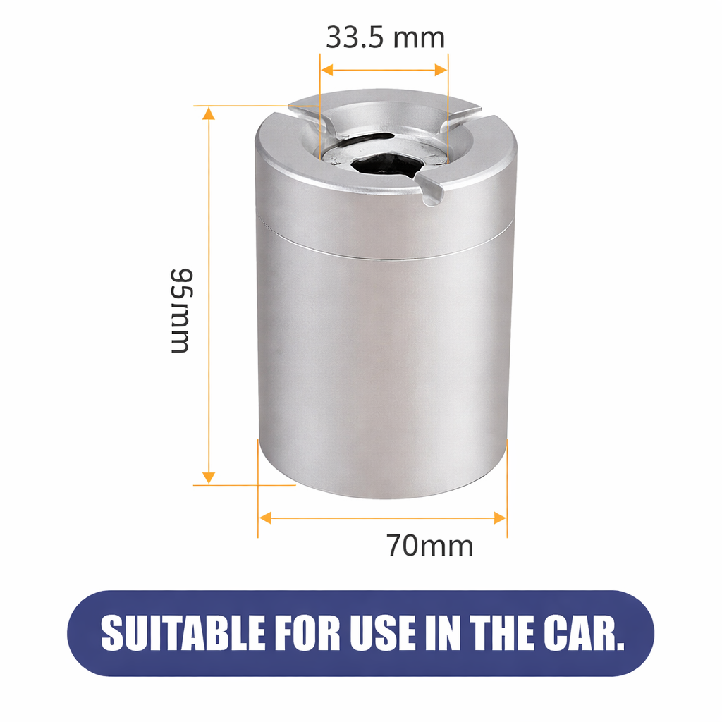 Twist-Lid Ashtray in Stainless Steel – 360° Design
