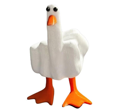 Quirky Duck Figurine with Playful Gesture