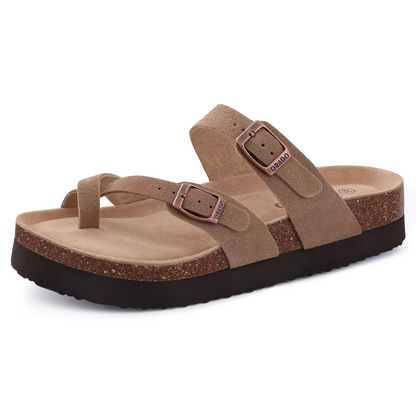 Summer Beach Sandals with Soft Cork Footbed and Suede Platform for All