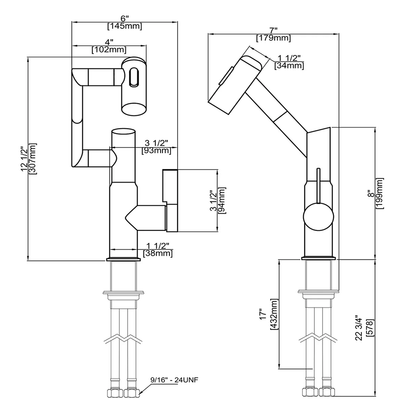LED Faucet with 360° Rotation and Temperature Display