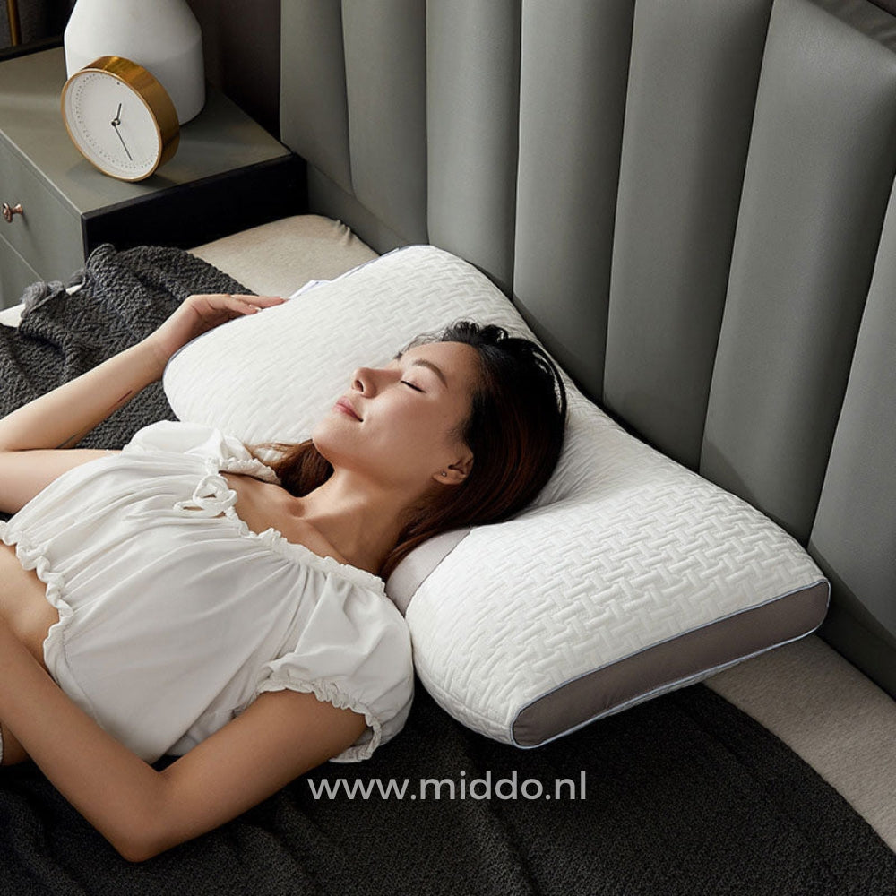 Ergonomic Neck Support Pillow for Back and Side Sleepers with Free Velvet Covers