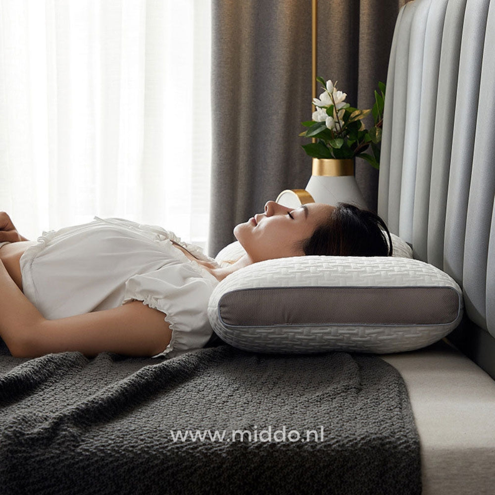 Ergonomic Neck Support Pillow for Back and Side Sleepers with Free Velvet Covers