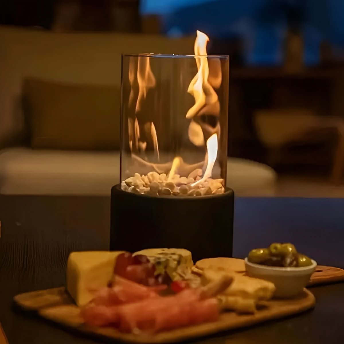 Tabletop Bioethanol Fireplace - Portable, Clean-Burning Ambient Flame