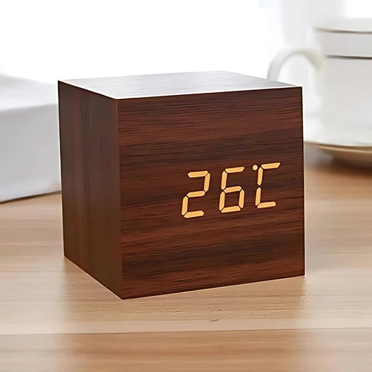 Stylish Smart Cube Alarm Clock with Temperature Display