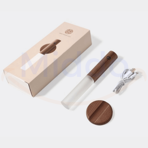 Wireless Wooden Wall Light with Sensor