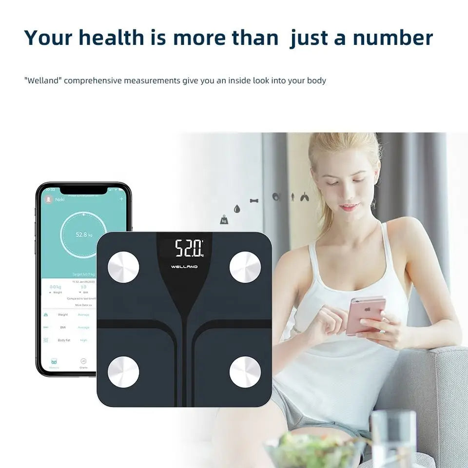 Body Weight Scale with ITO Sensor - 12 Metrics, Bluetooth App, 400 lb Capacity