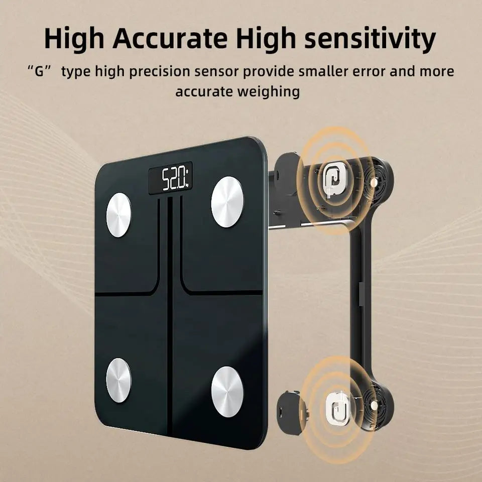 Body Weight Scale with ITO Sensor - 12 Metrics, Bluetooth App, 400 lb Capacity