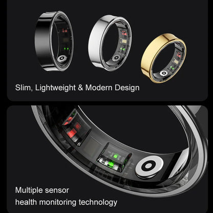 Health Monitoring Ring - Heart Rate, SpO₂, Skin Temperature, Sleep & Fitness Tracker - Waterproof