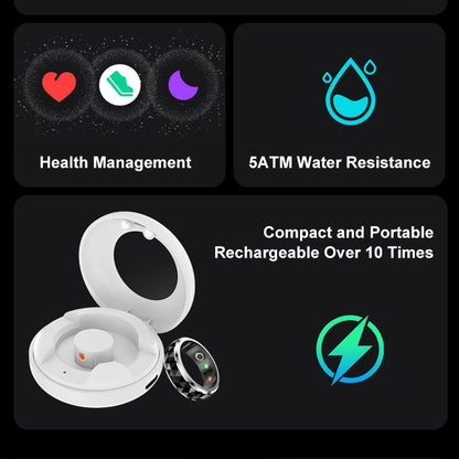 Fitness Tracking Ring with Rotating Spinner | Monitors Heart Rate, Sleep, Activity, 60-Day Battery Life, App Compatibility & Charging Case