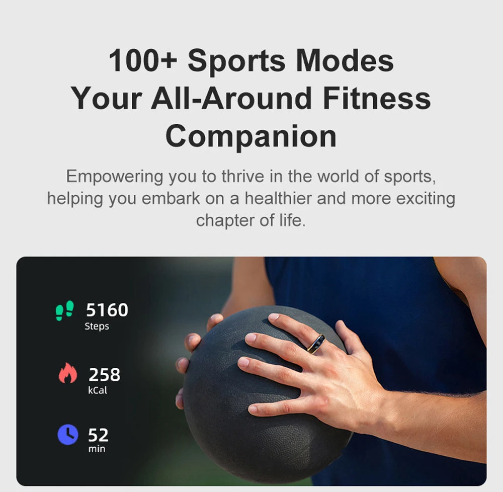 Fitness Tracking Ring with Rotating Spinner | Monitors Heart Rate, Sleep, Activity, 60-Day Battery Life, App Compatibility & Charging Case