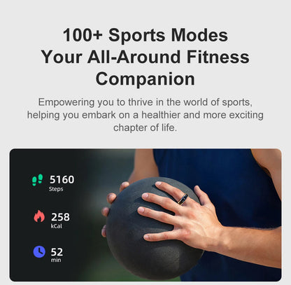 Fitness Tracking Ring with Rotating Spinner | Monitors Heart Rate, Sleep, Activity, 60-Day Battery Life, App Compatibility & Charging Case
