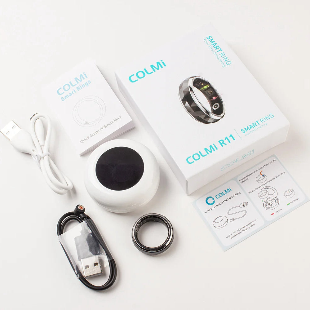 Fitness Tracking Ring with Rotating Spinner | Monitors Heart Rate, Sleep, Activity, 60-Day Battery Life, App Compatibility & Charging Case