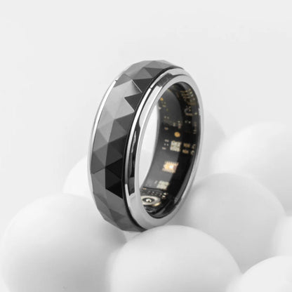 Fitness Tracking Ring with Rotating Spinner | Monitors Heart Rate, Sleep, Activity, 60-Day Battery Life, App Compatibility & Charging Case
