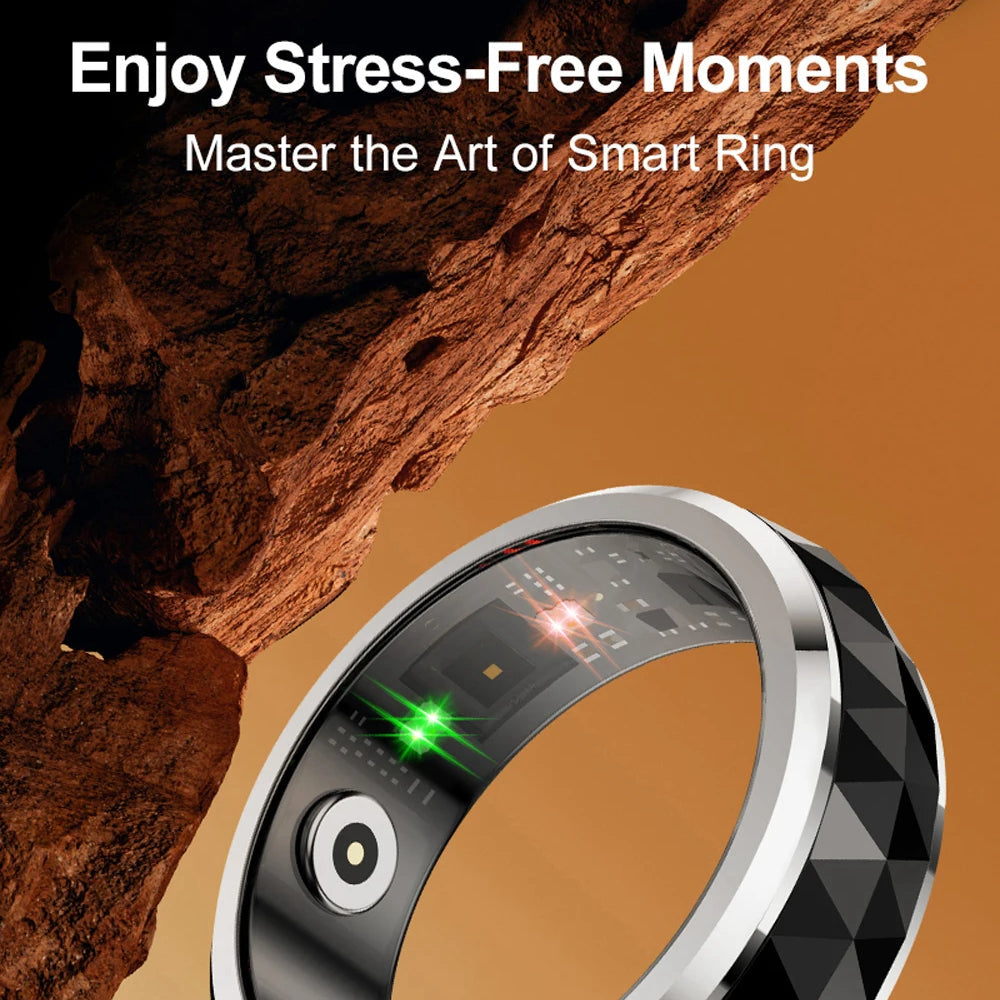 Fitness Tracking Ring with Rotating Spinner | Monitors Heart Rate, Sleep, Activity, 60-Day Battery Life, App Compatibility & Charging Case