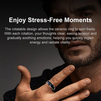 Fitness Tracking Ring with Rotating Spinner | Monitors Heart Rate, Sleep, Activity, 60-Day Battery Life, App Compatibility & Charging Case