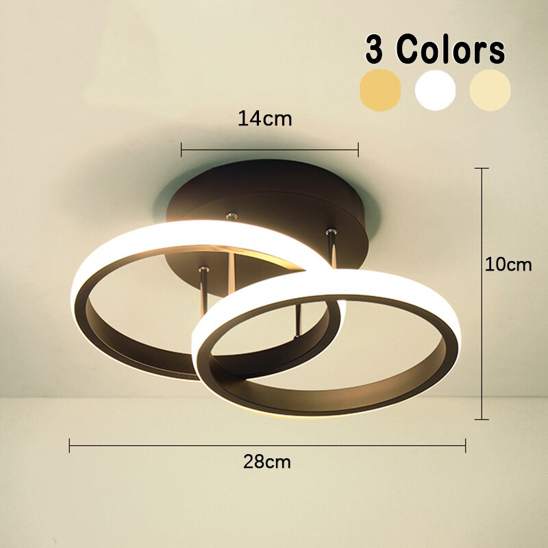 Modern Adjustable LED Ceiling Light with 3 Circular Rings