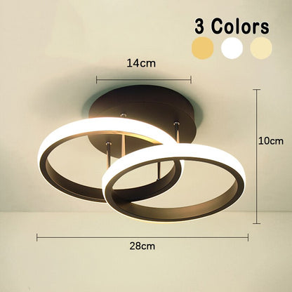 Modern Adjustable LED Ceiling Light with 3 Circular Rings