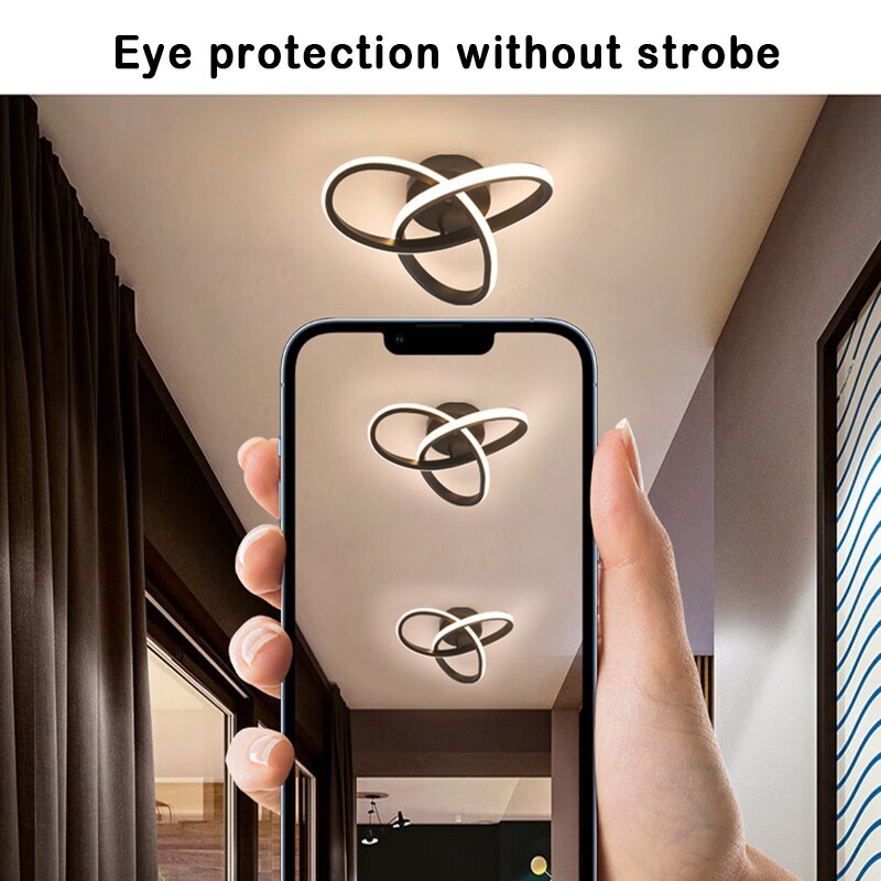 Modern Adjustable LED Ceiling Light with 3 Circular Rings