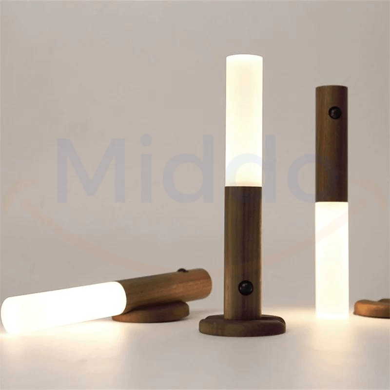 Wireless Wooden Wall Light with Sensor