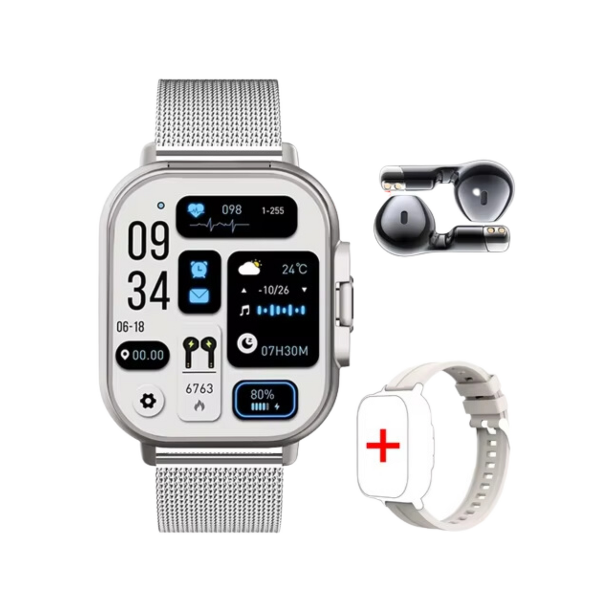 Smartwatch Featuring Integrated Bluetooth Headphones