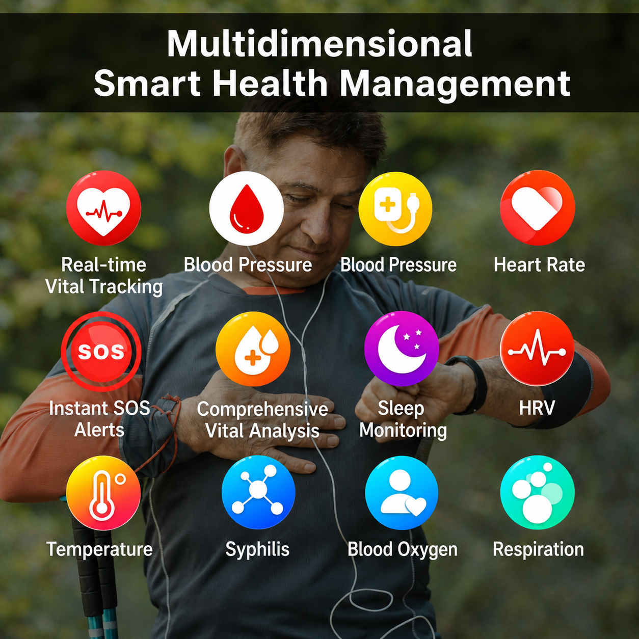 Advanced Health Monitoring Smartwatch with Emergency Alert