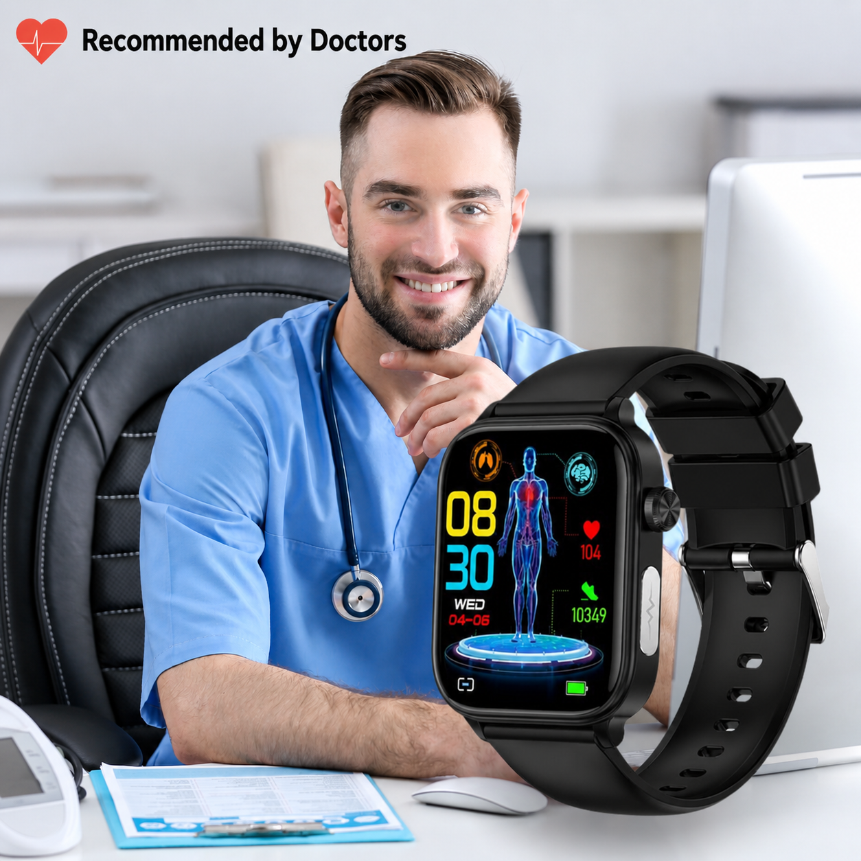 Advanced Health Monitoring Smartwatch with Emergency Alert
