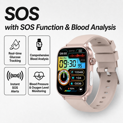 Advanced Health Monitoring Smartwatch with Emergency Alert