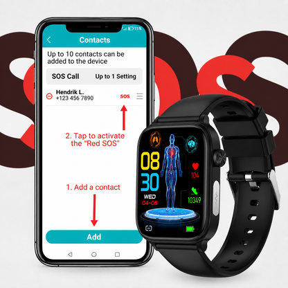 Advanced Health Monitoring Smartwatch with Emergency Alert
