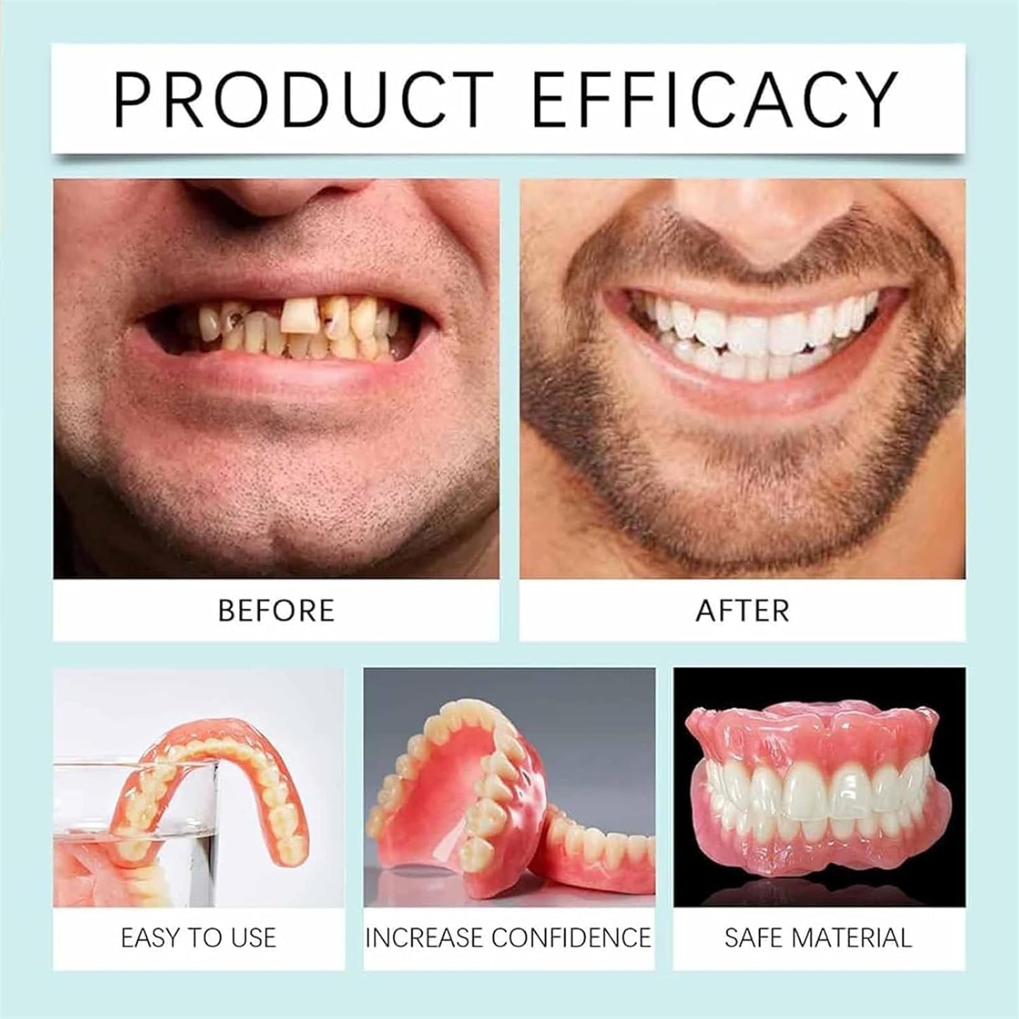 ConfidenceSmile™ Silicone Denture Kit – Enjoy a Pain-Free, Secure Smile All Day