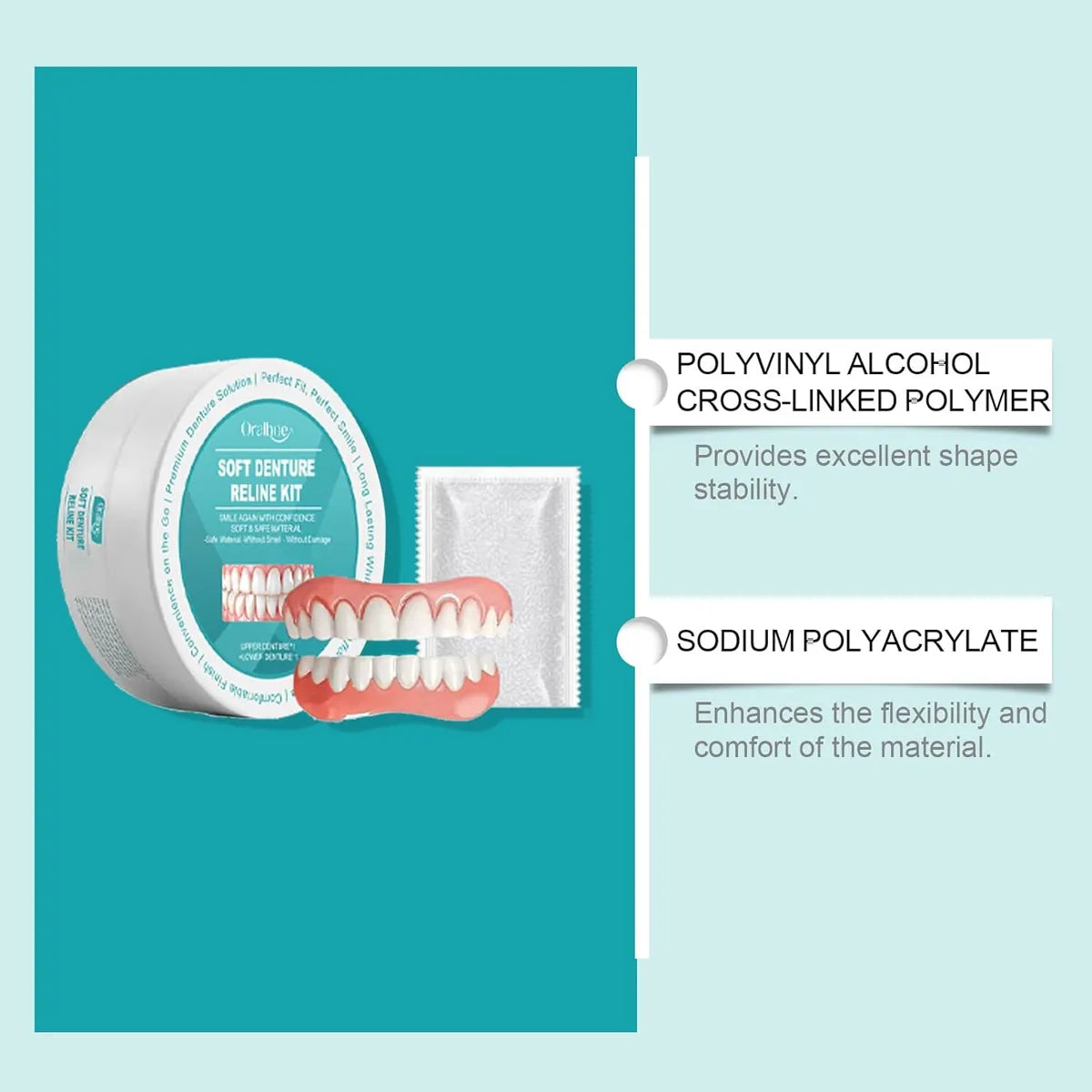 ConfidenceSmile™ Silicone Denture Kit – Enjoy a Pain-Free, Secure Smile All Day