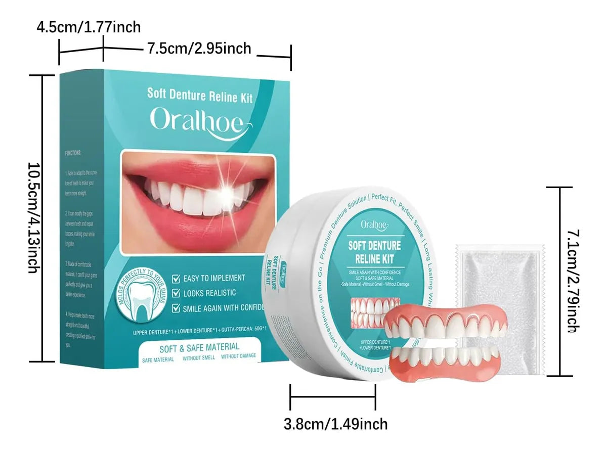 ConfidenceSmile™ Silicone Denture Kit – Enjoy a Pain-Free, Secure Smile All Day