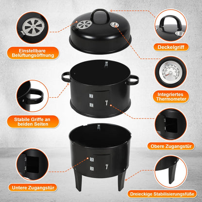 2-Tier 3-in-1 Smoking Oven for Smoker Use