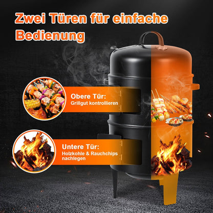 2-Tier 3-in-1 Smoking Oven for Smoker Use