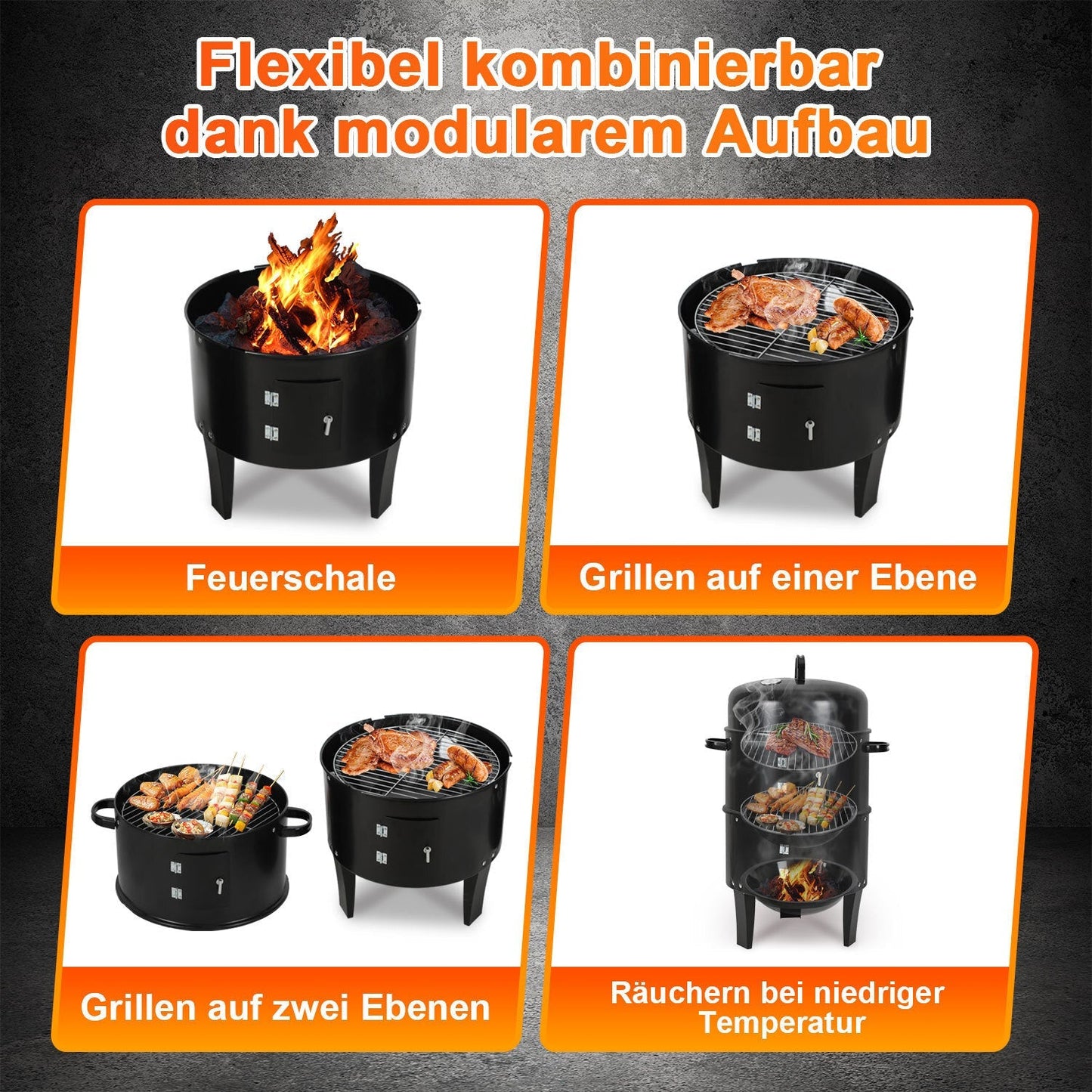 2-Tier 3-in-1 Smoking Oven for Smoker Use