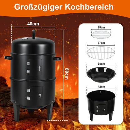 2-Tier 3-in-1 Smoking Oven for Smoker Use