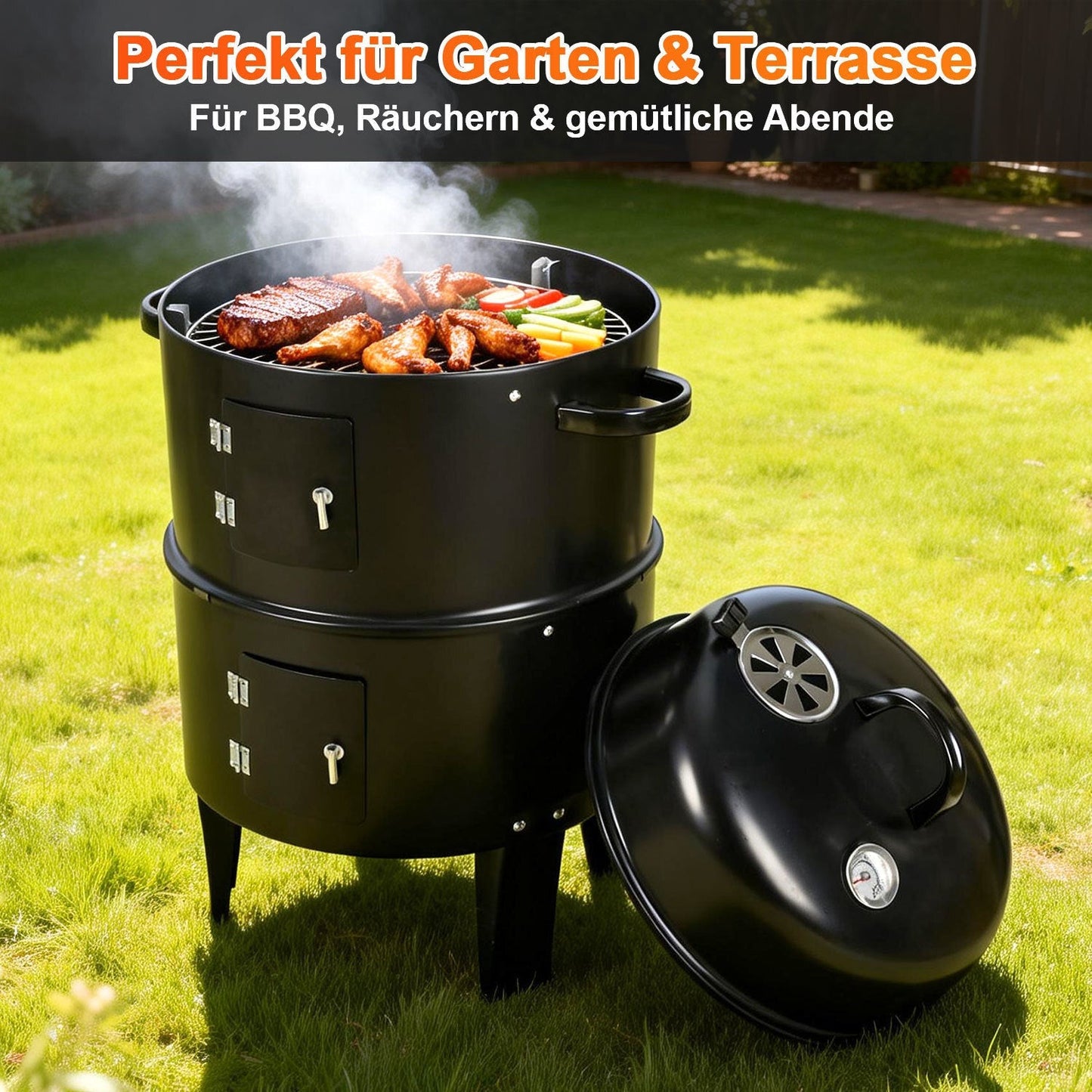 2-Tier 3-in-1 Smoking Oven for Smoker Use