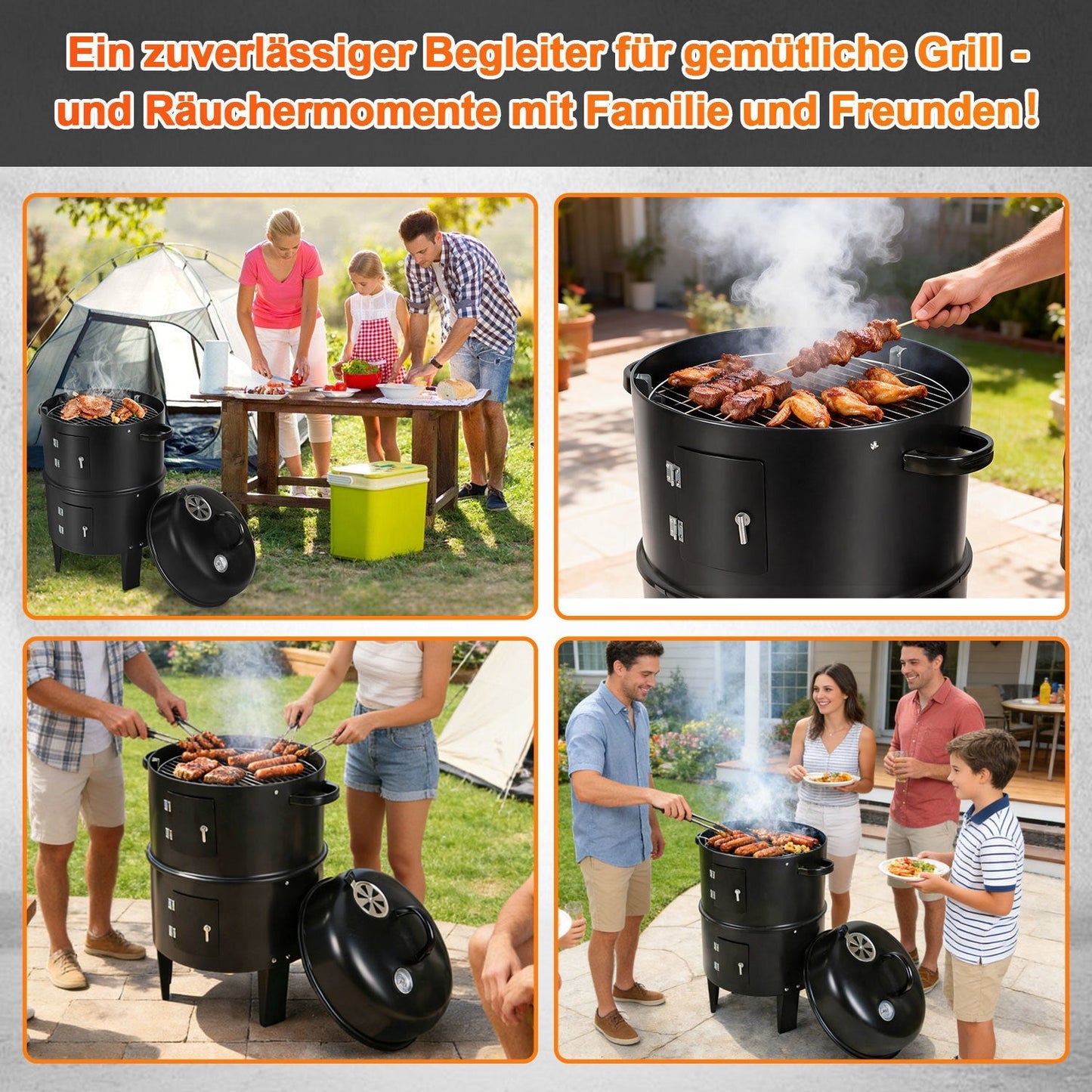 2-Tier 3-in-1 Smoking Oven for Smoker Use