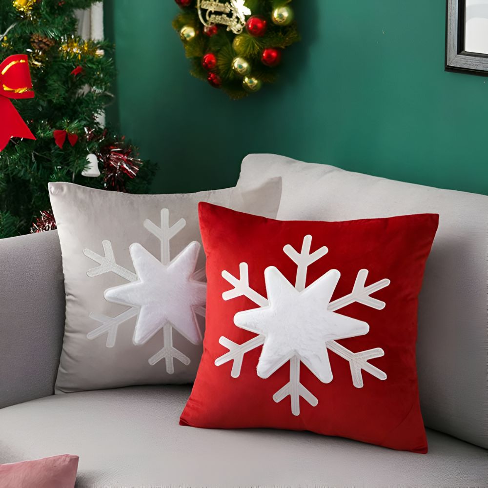 Charming Winter Snowflake Decorative Pillow Cover