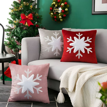 Charming Winter Snowflake Decorative Pillow Cover