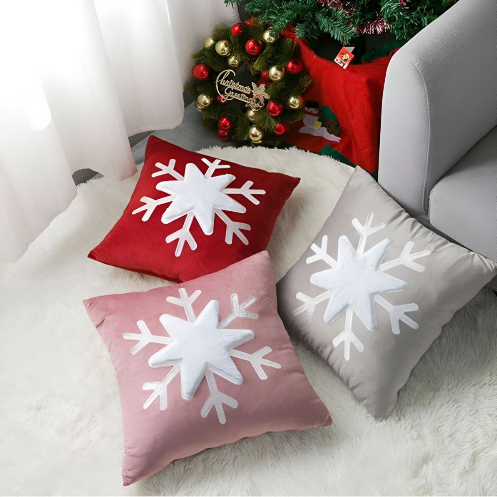 Charming Winter Snowflake Decorative Pillow Cover