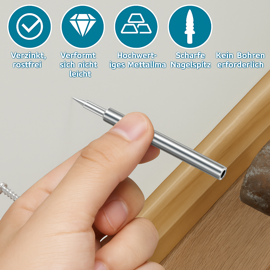 Baseboard Trim Nail Set with Double-Head System Installation