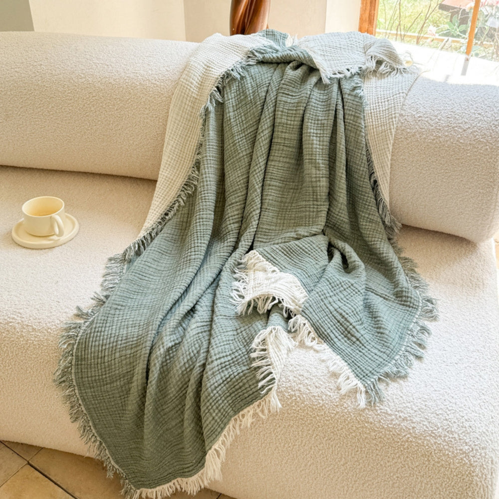 Lightweight Cotton Muslin Blanket for Year-Round Comfort