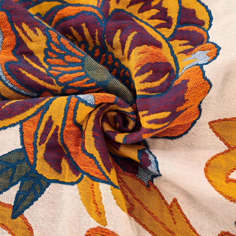 Charming Reversible Floral Cotton Throw Blanket