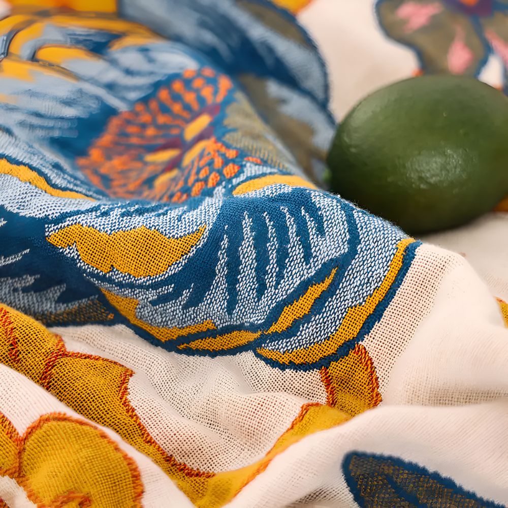 Charming Reversible Floral Cotton Throw Blanket