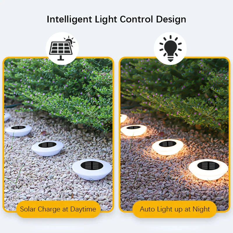 Eco-Friendly Solar Ground Lights with Automatic Dusk Sensor
