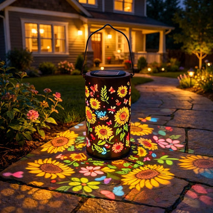 Illuminating Floral Solar Lantern for Enchanting Outdoor Spaces