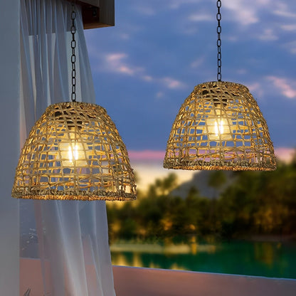 Solar Glockenlaterne | Boho Rattan | Wetterfest | NatureLume