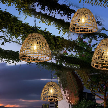 Solar Glockenlaterne | Boho Rattan | Wetterfest | NatureLume