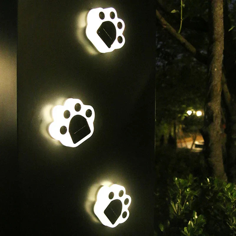 Charming Solar LED Paw Lights for Pathways and Gardens