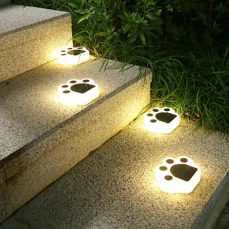 Charming Solar LED Paw Lights for Pathways and Gardens
